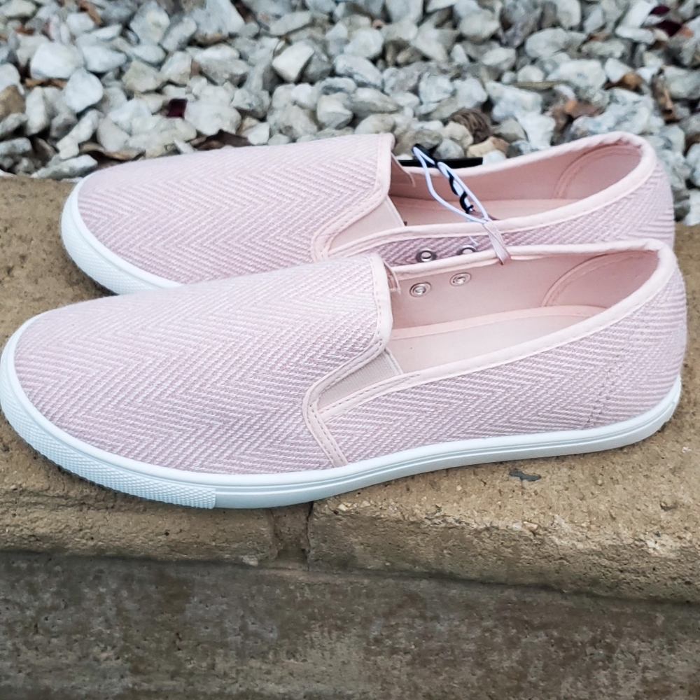 Pink Canvas Slip On Shoes - Picture 6 of 6